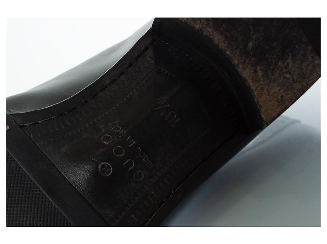 Gucci, Broccato con lacci e tacco chiodato in oro Nero - vista 8