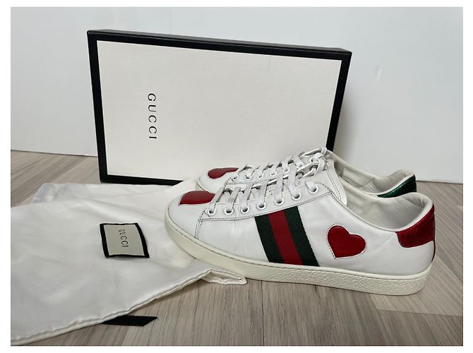 Sneakers Gucci Ace in pelle bianca 36.5 Bianco - vista 2