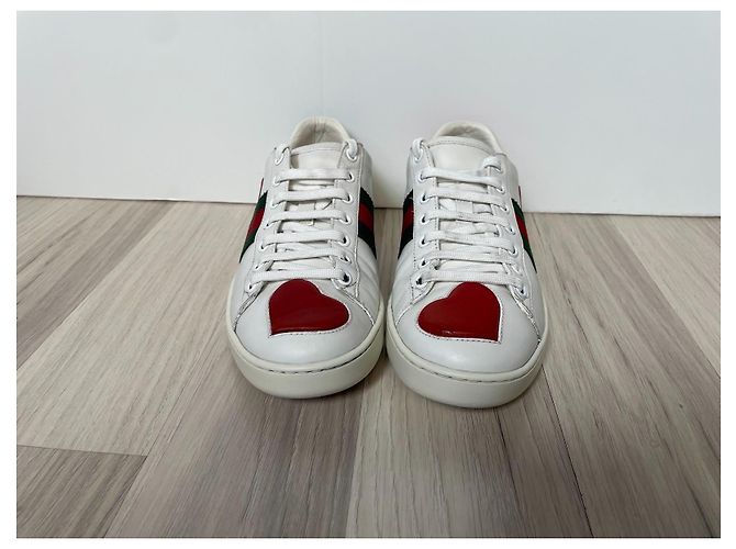 Sneakers Gucci Ace in pelle bianca 36.5 Bianco - vista 4