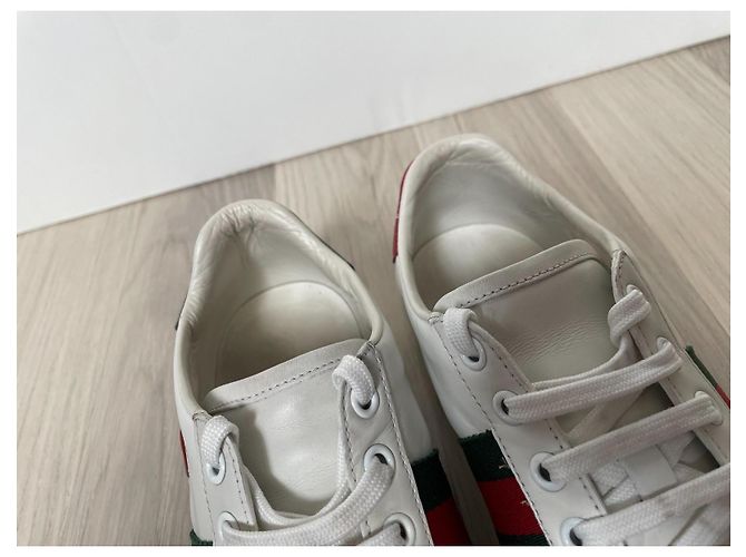 Sneakers Gucci Ace in pelle bianca 36.5 Bianco - vista 5