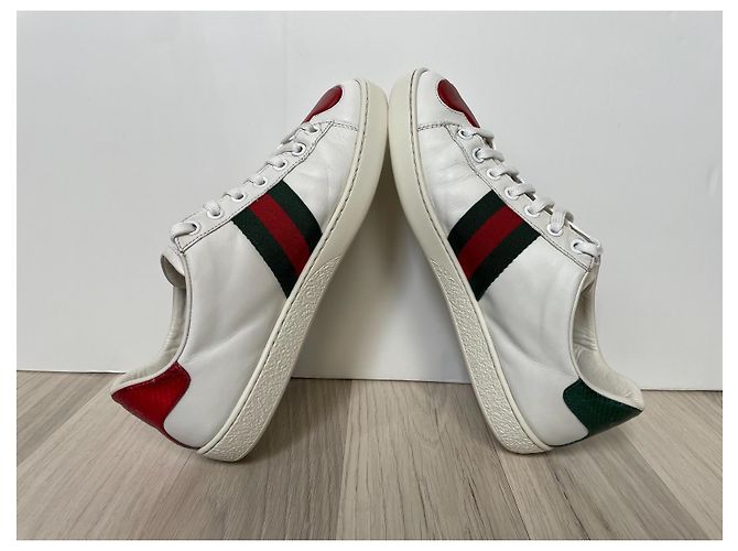 Sneakers Gucci Ace in pelle bianca 36.5 Bianco - vista 7
