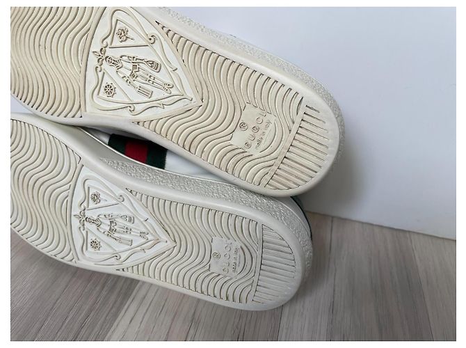 Sneakers Gucci Ace in pelle bianca 36.5 Bianco - vista 9