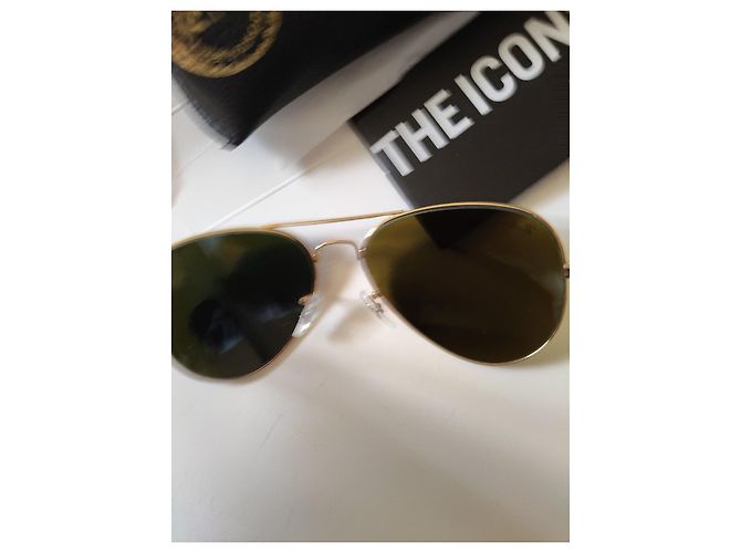 Occhiali da sole Ray-Ban Aviator 2 Dorati Lenti Blu Specchio Multicolore - vista 4