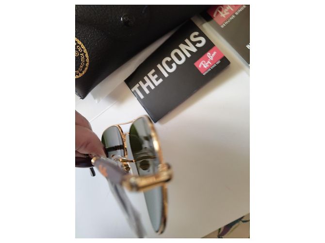 Occhiali da sole Ray-Ban Aviator 2 Dorati Lenti Blu Specchio Multicolore - vista 5