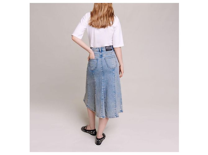 Falda midi vaquera Maje Justia azul - vista 5