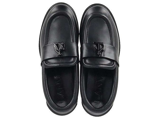 Mocassini Slip on Lanvin in pelle nera - vista 3