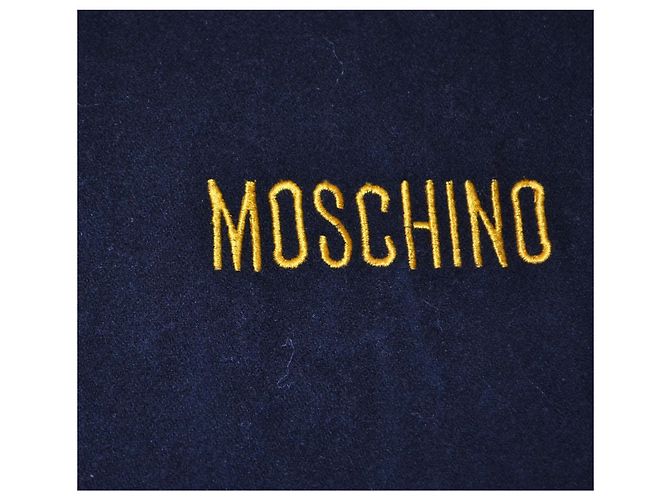 Sciarpa Moschino in lana nera con logo giallo Nero - vista 3