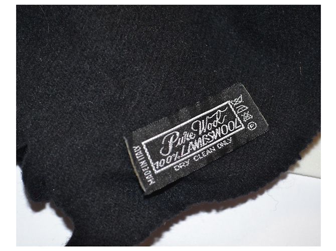 Sciarpa Moschino in lana nera con logo giallo Nero - vista 5