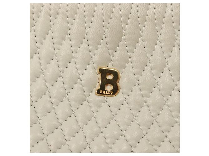 BALLY Sac à épaule en cuir matelassé avec chaîne gris or Auth BA1341 Marron Doré - vue 17