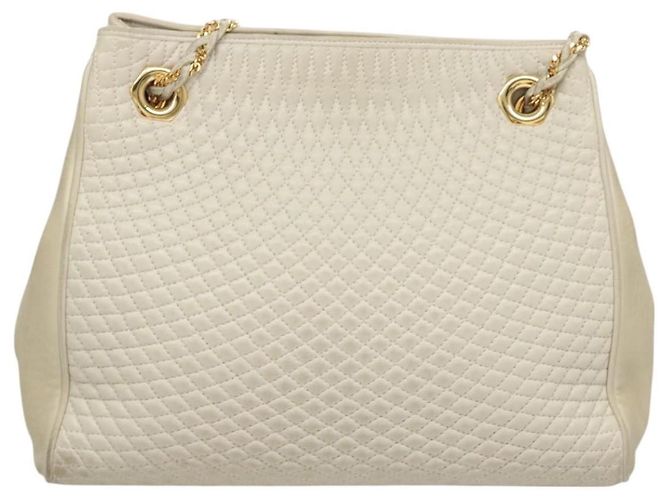 BALLY Sac à épaule en cuir matelassé avec chaîne gris or Auth BA1341 Marron Doré - vue 2