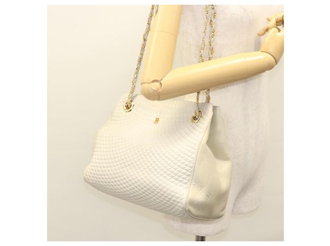 BALLY Sac à épaule en cuir matelassé avec chaîne gris or Auth BA1341 Marron Doré - vue 21