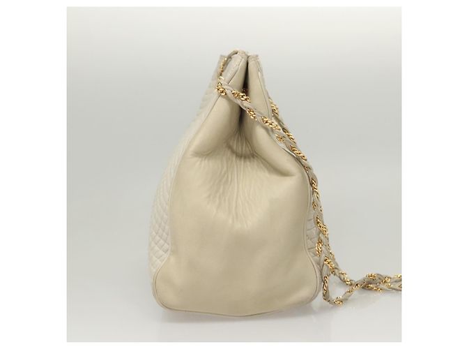 BALLY Sac à épaule en cuir matelassé avec chaîne gris or Auth BA1341 Marron Doré - vue 4