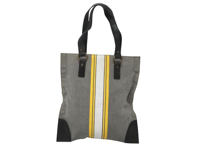 BURBERRY Blue Label Tragetasche aus grauem Canvas Auth ti2997 Braun - Ansicht 13