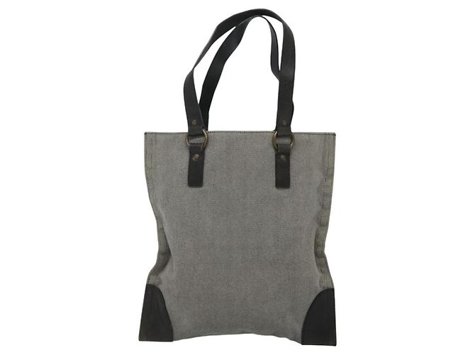 BURBERRY Blue Label Tragetasche aus grauem Canvas Auth ti2997 Braun - Ansicht 2