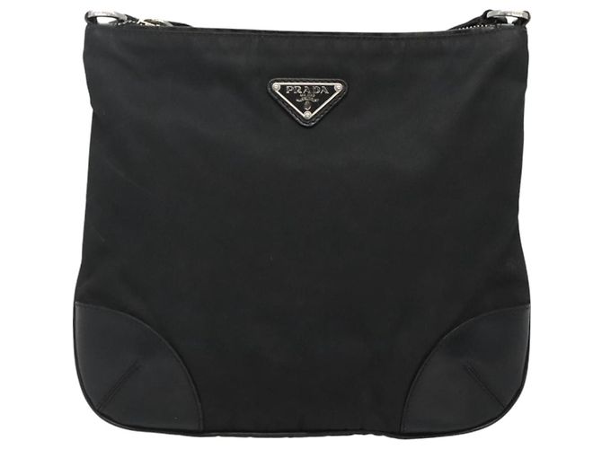 Borsa a spalla PRADA in nylon nero Auth 119572 - vista 13