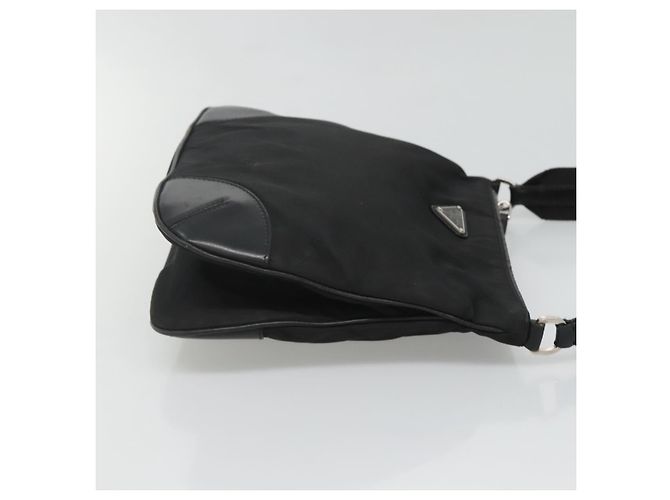 Borsa a spalla PRADA in nylon nero Auth 119572 - vista 3
