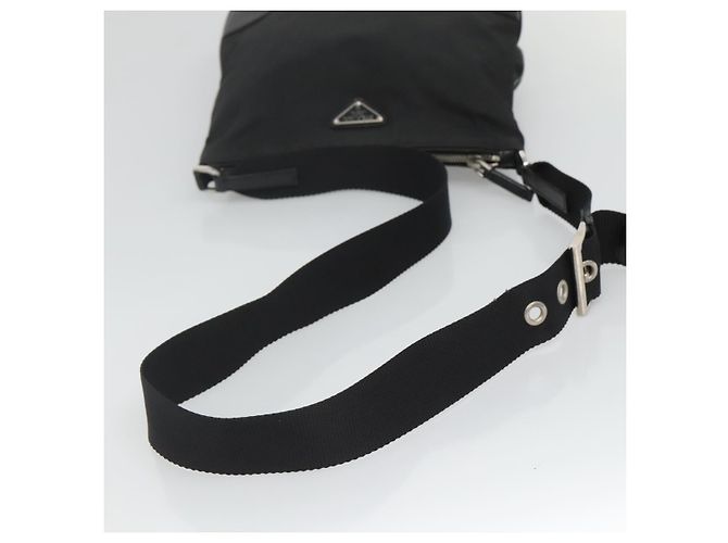 Borsa a spalla PRADA in nylon nero Auth 119572 - vista 7