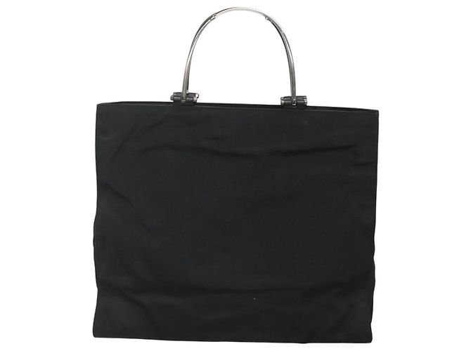 Borsa a mano GUCCI in nylon outlet nera 002 1028 Auth bs24525 Nero - vista 2