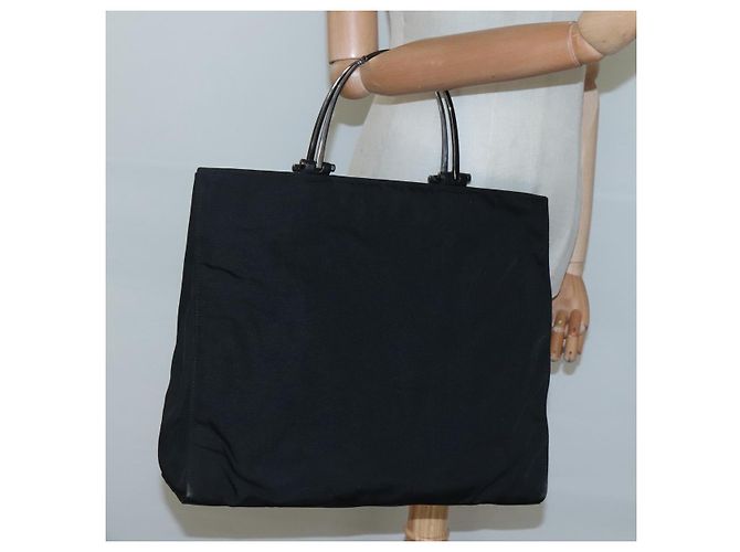 Borsa a mano GUCCI in nylon outlet nera 002 1028 Auth bs24525 Nero - vista 22