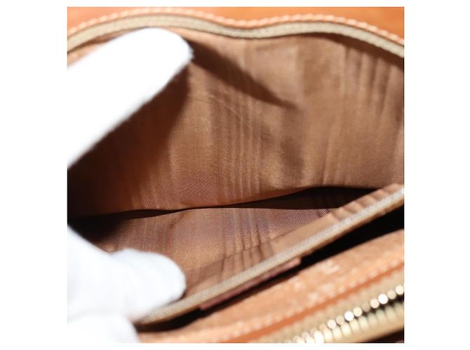 Céline Borsa a spalla in tela Macadam CELINE in pelle PVC marrone oro Auth 120373 D'oro - vista 11