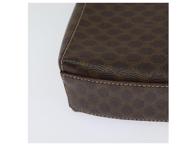 Céline Borsa a spalla in tela Macadam CELINE in pelle PVC marrone oro Auth 120373 D'oro - vista 16