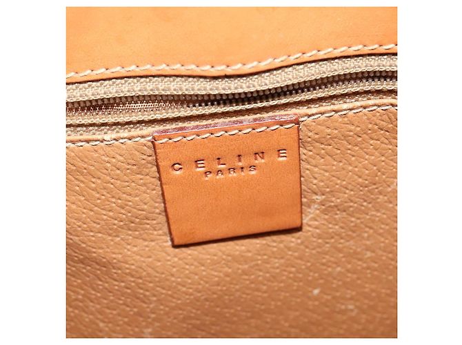 Céline Borsa a spalla in tela Macadam CELINE in pelle PVC marrone oro Auth 120373 D'oro - vista 18