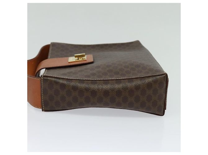 Céline Borsa a spalla in tela Macadam CELINE in pelle PVC marrone oro Auth 120373 D'oro - vista 3