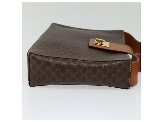 Céline Borsa a spalla in tela Macadam CELINE in pelle PVC marrone oro Auth 120373 D'oro - vista 4