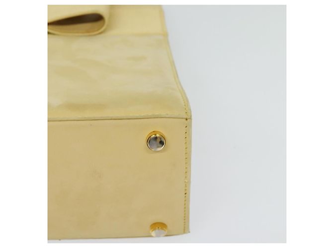Salvatore Ferragamo Vala Hand Bag Suede Beige Gold Auth BA1438 Golden - view 10