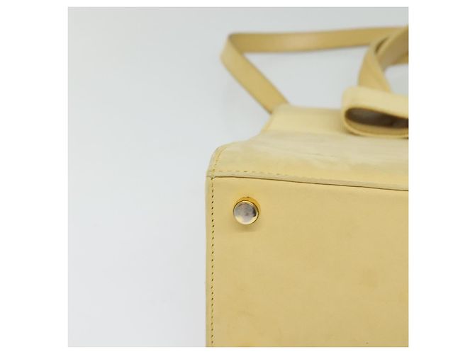 Salvatore Ferragamo Vala Hand Bag Suede Beige Gold Auth BA1438 Golden - view 15