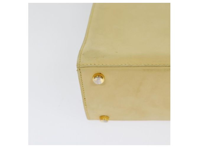 Salvatore Ferragamo Vala Hand Bag Suede Beige Gold Auth BA1438 Golden - view 16