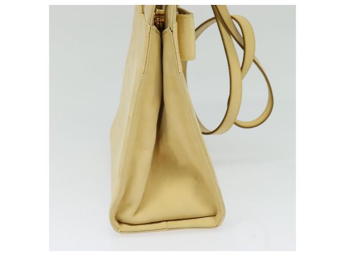 Salvatore Ferragamo Vala Hand Bag Suede Beige Gold Auth BA1438 Golden - view 3