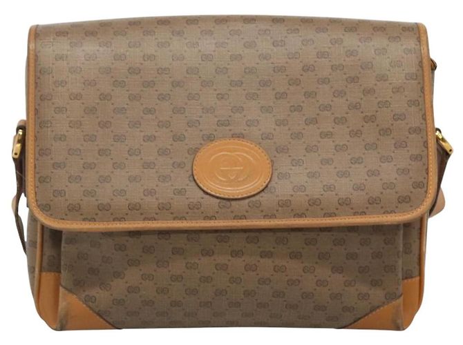 Gucci Borsa a spalla Micro GG Supreme PVC Beige Oro 001 116 0924 Auth th5924 D'oro - vista 12