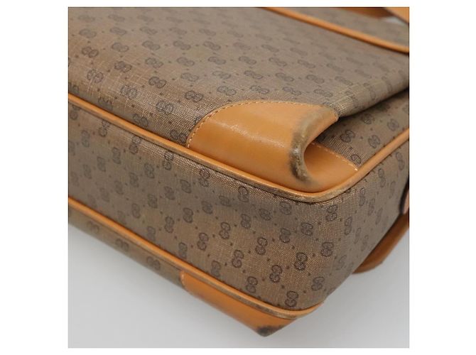 Gucci Borsa a spalla Micro GG Supreme PVC Beige Oro 001 116 0924 Auth th5924 D'oro - vista 14