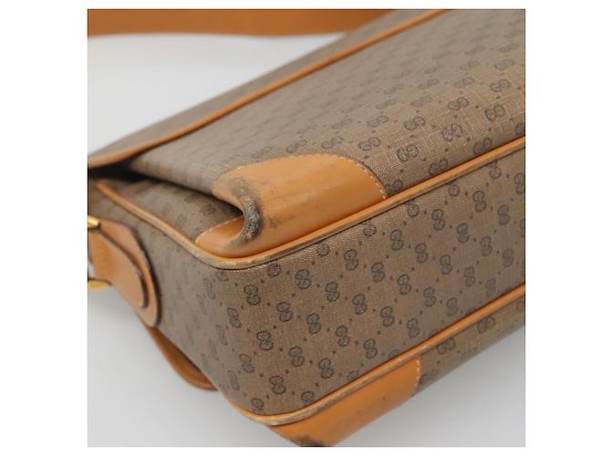 Gucci Borsa a spalla Micro GG Supreme PVC Beige Oro 001 116 0924 Auth th5924 D'oro - vista 15