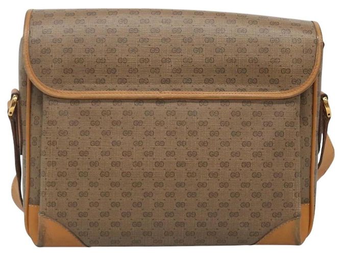 Gucci Borsa a spalla Micro GG Supreme PVC Beige Oro 001 116 0924 Auth th5924 D'oro - vista 2