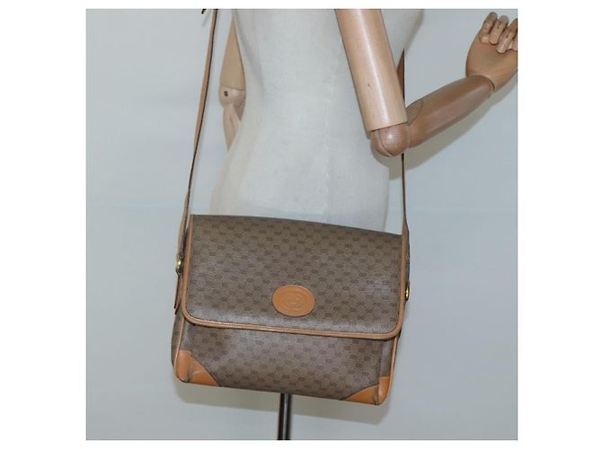 Gucci Borsa a spalla Micro GG Supreme PVC Beige Oro 001 116 0924 Auth th5924 D'oro - vista 21