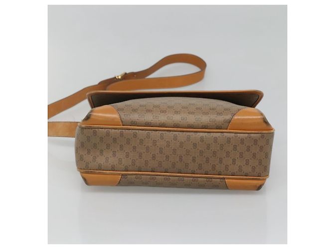 Gucci Borsa a spalla Micro GG Supreme PVC Beige Oro 001 116 0924 Auth th5924 D'oro - vista 5
