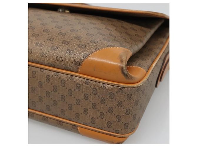 Gucci Borsa a spalla Micro GG Supreme PVC Beige Oro 001 116 0924 Auth th5924 D'oro - vista 8
