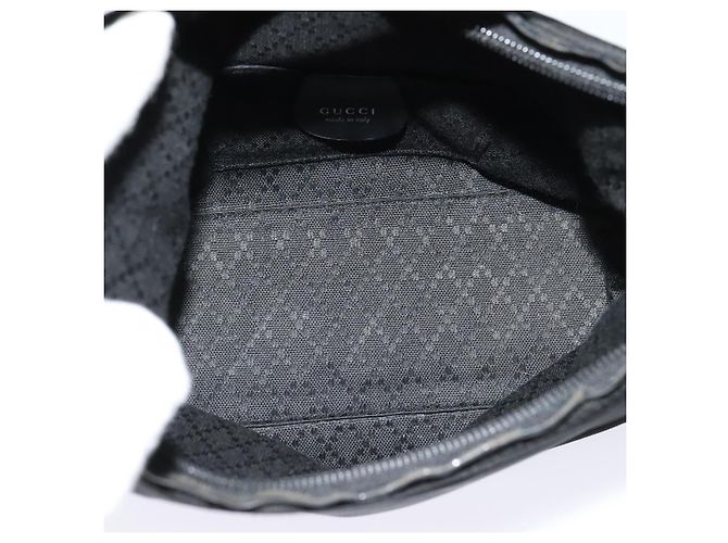Borsa a mano GUCCI in nylon nero argento 000 0601 Auth ep8657 - vista 11