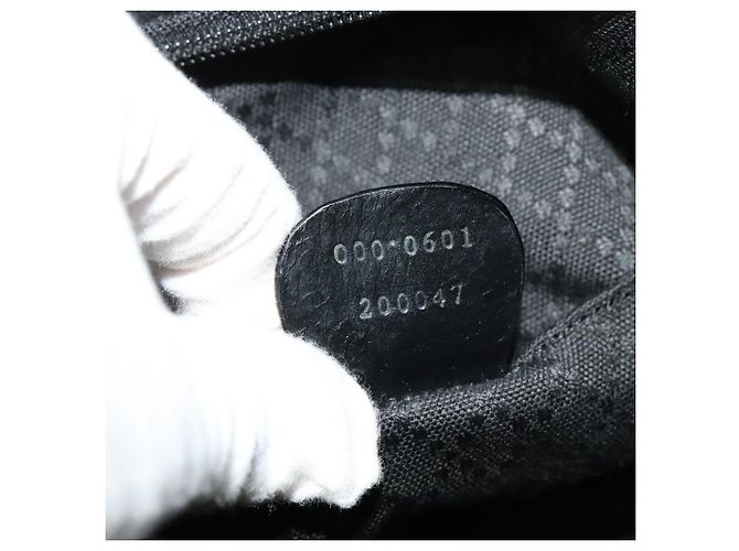 Borsa a mano GUCCI in nylon nero argento 000 0601 Auth ep8657 - vista 12