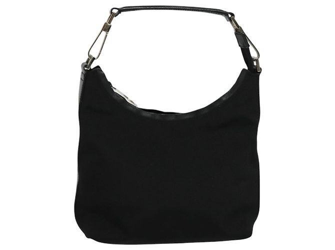 Borsa a mano GUCCI in nylon nero argento 000 0601 Auth ep8657 - vista 13