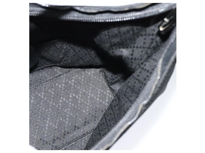 Borsa a mano GUCCI in nylon nero argento 000 0601 Auth ep8657 - vista 17