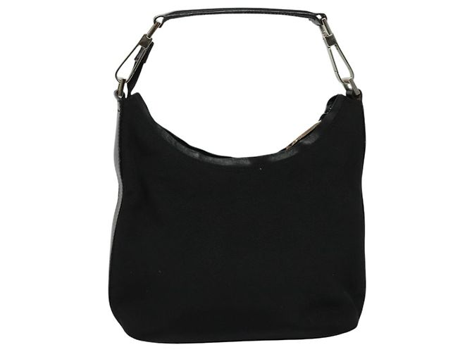 Borsa a mano GUCCI in nylon nero argento 000 0601 Auth ep8657 - vista 2