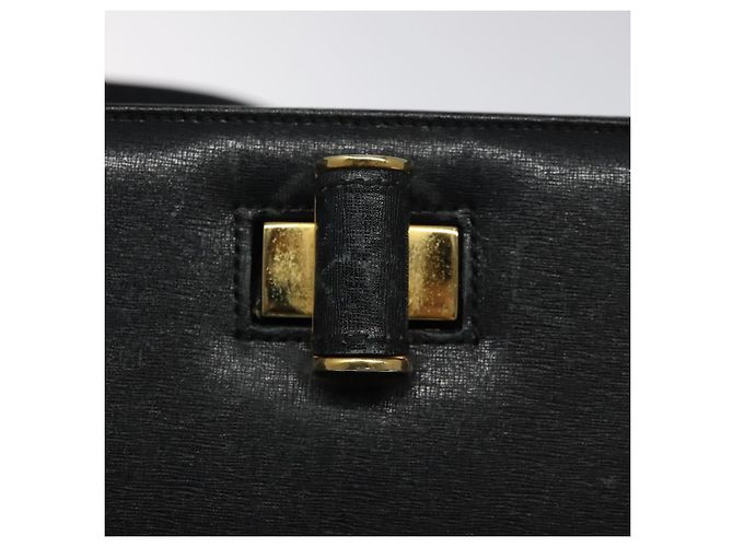 Schultertasche Salvatore Ferragamo aus schwarzem Leder mit Gold Auth 116392 Golden - Ansicht 10