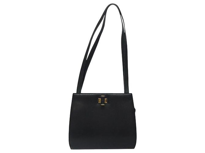 Schultertasche Salvatore Ferragamo aus schwarzem Leder mit Gold Auth 116392 Golden - Ansicht 13