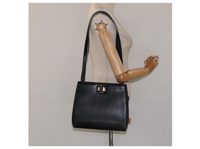 Schultertasche Salvatore Ferragamo aus schwarzem Leder mit Gold Auth 116392 Golden - Ansicht 22