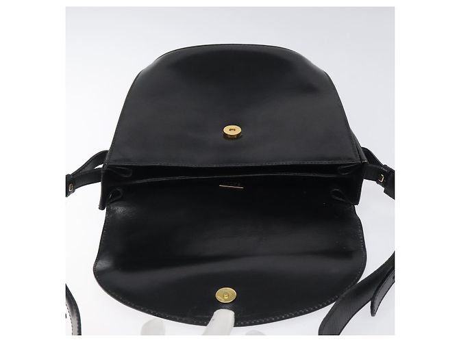 BALLY Bolsa de Ombro de Couro Preta Dourada Auth BA1419 Preto Dourado - vista 10