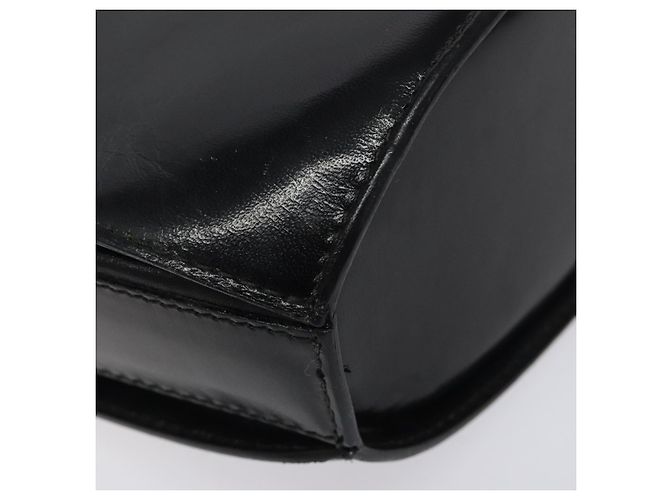 BALLY Bolsa de Ombro de Couro Preta Dourada Auth BA1419 Preto Dourado - vista 17