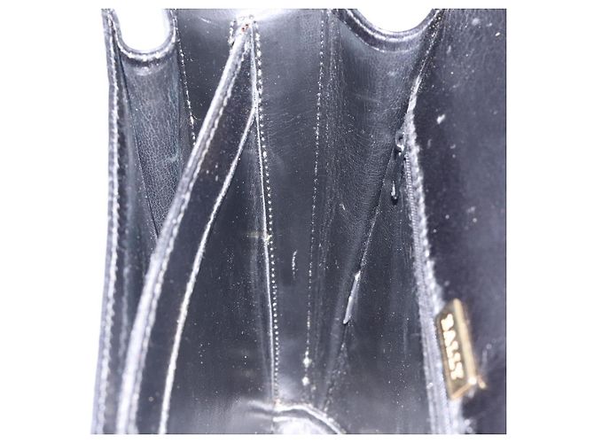 BALLY Bolsa de Ombro de Couro Preta Dourada Auth BA1419 Preto Dourado - vista 19